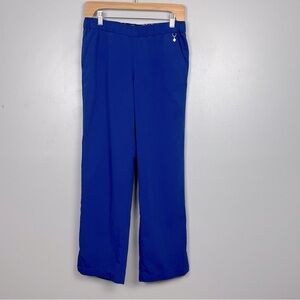Vera Bradley blue elastic waist pullon scrub pants, medium petite.